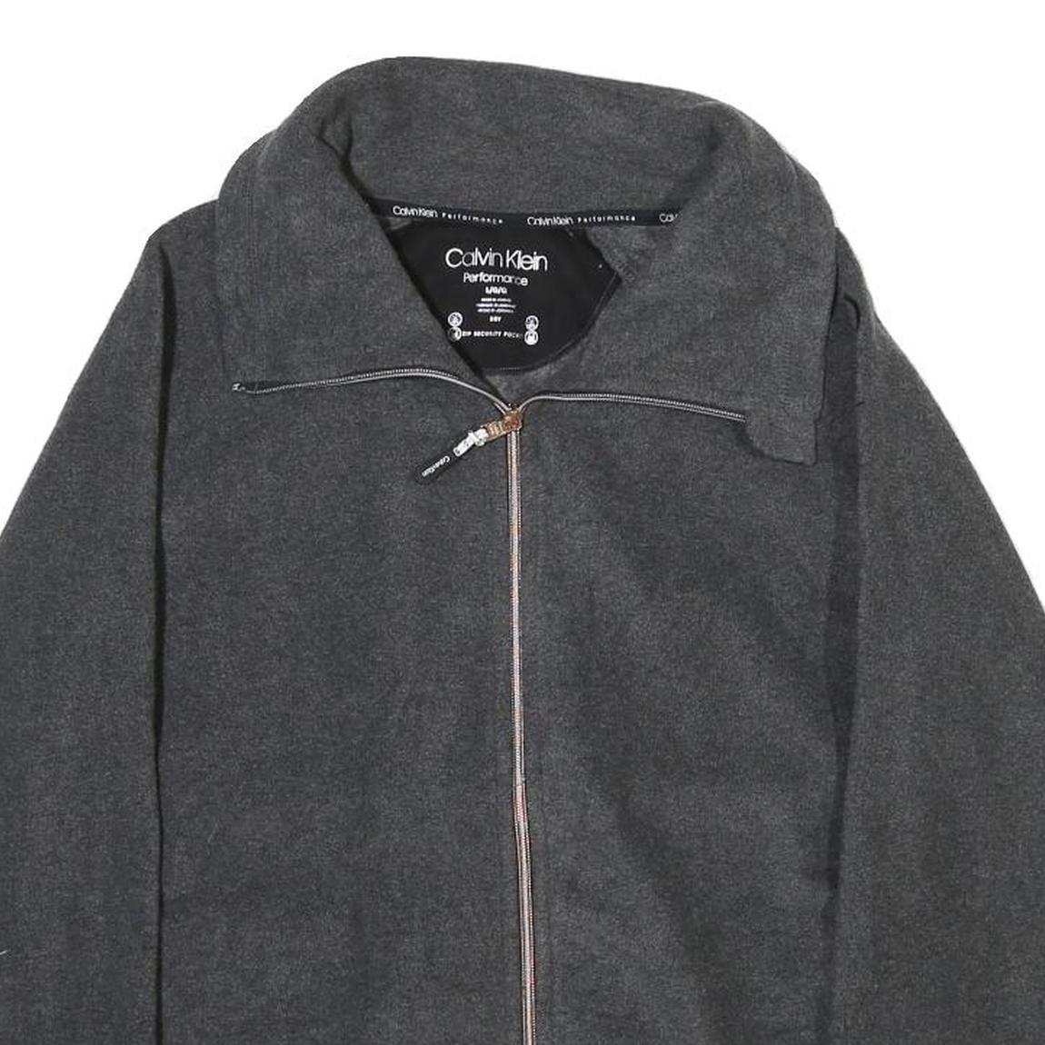 Calvin Klein Womens Grey Performance Jacket L Polyester Blend Zip Casual