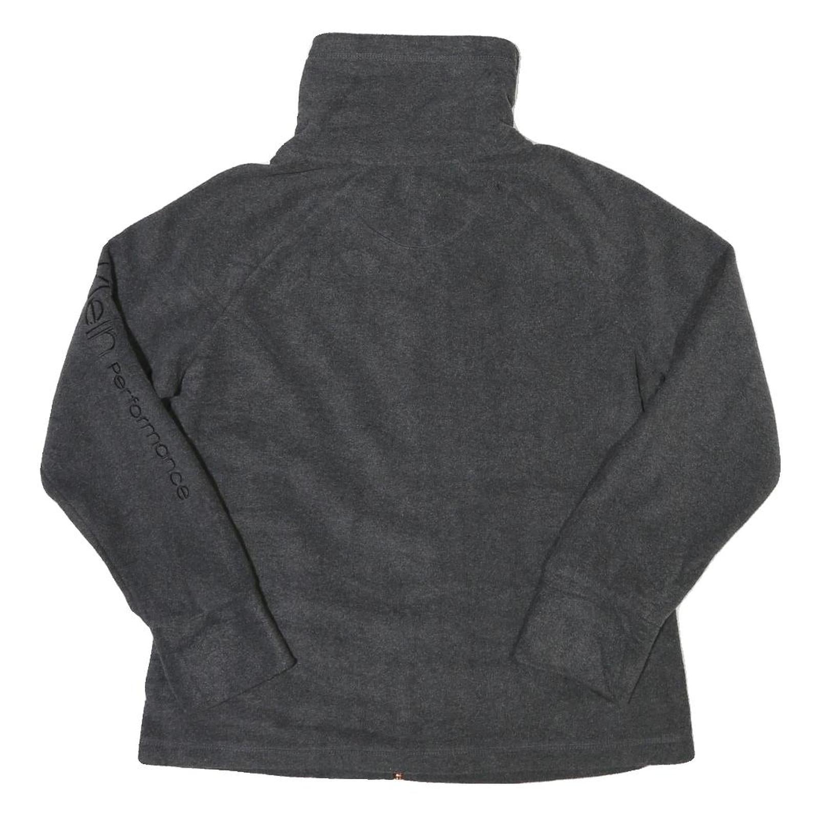 Calvin Klein Womens Grey Performance Jacket L Polyester Blend Zip Casual
