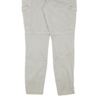 H&M Womens Slim Fit Beige Cargo Trousers W29 L29 Cotton Blend Zip Pockets