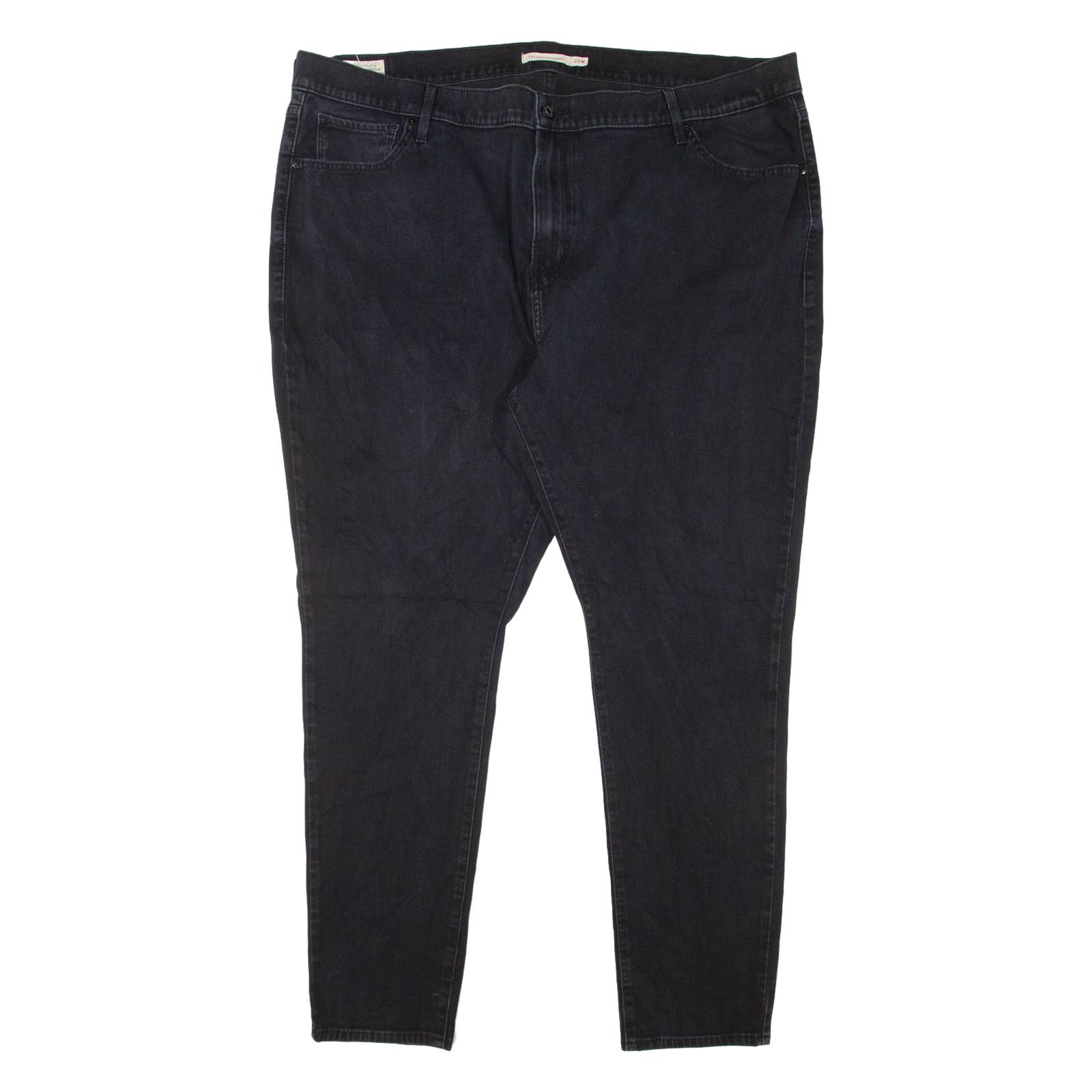 LEVI'S 721 High Rise BIG E Womens Jeans Black Slim Skinny W42 L28