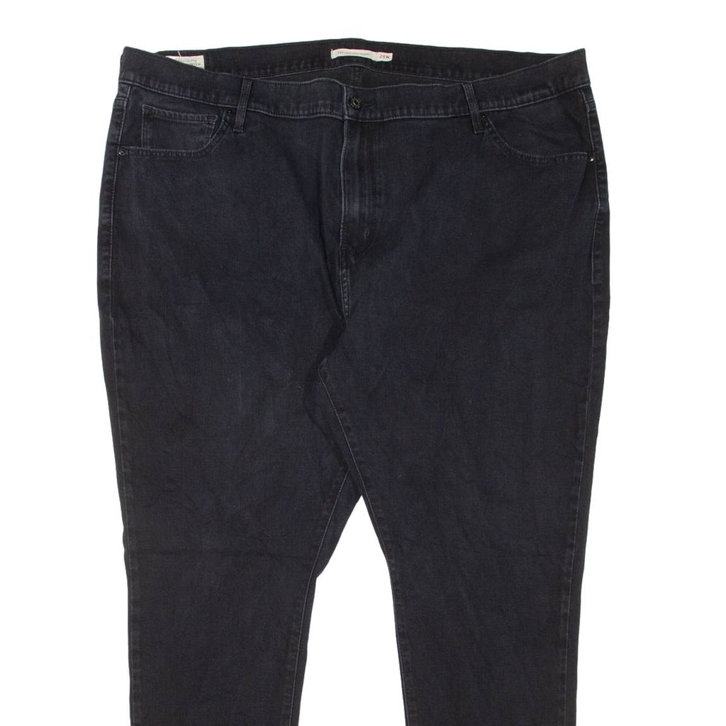 LEVI'S 721 High Rise BIG E Womens Jeans Black Slim Skinny W42 L28