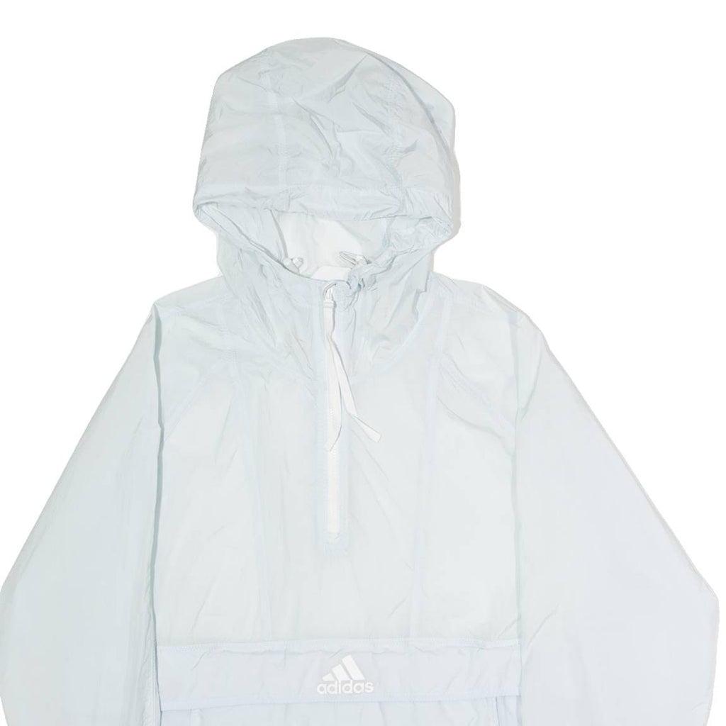 ADIDAS Womens Pullover Jacket Blue Nylon Hooded XS