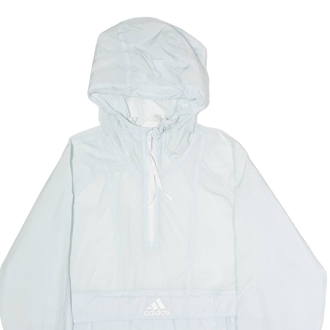 ADIDAS Womens Pullover Jacket Blue Nylon Hooded XS