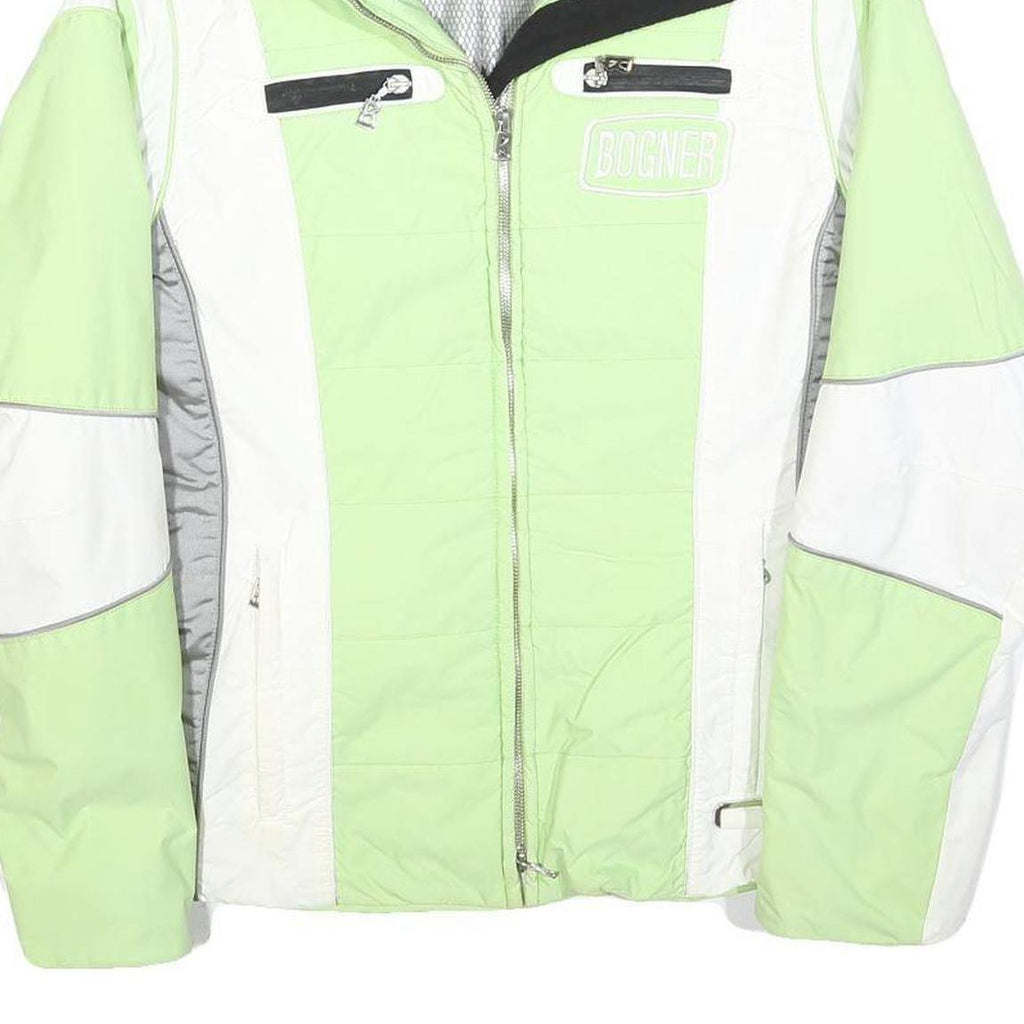 BOGNER Womens Green & White Polyester Blend Zip Jacket S Sports Outerwear
