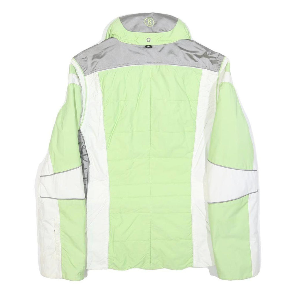 BOGNER Womens Green & White Polyester Blend Zip Jacket S Sports Outerwear