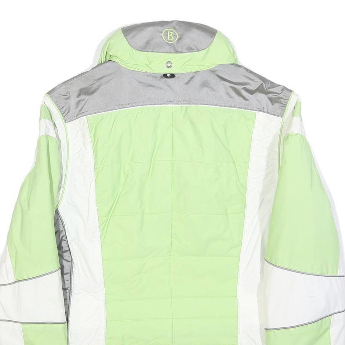 BOGNER Womens Green & White Polyester Blend Zip Jacket S Sports Outerwear