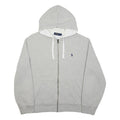 POLO RALPH LAUREN Mens Grey Hoodie L Full Zip Cotton Hooded Sweatshirt
