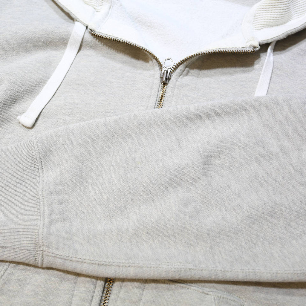 POLO RALPH LAUREN Mens Grey Hoodie L Full Zip Cotton Hooded Sweatshirt