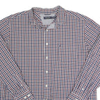 NAUTICA Mens Blue & Red Checked Shirt XL Classic Cotton Blend Long Sleeve Button