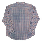 NAUTICA Mens Blue & Red Checked Shirt XL Classic Cotton Blend Long Sleeve Button