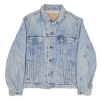 LEVI'S Mens Blue Denim Jacket M Cotton Blend Button Closure Classic Fit Casual