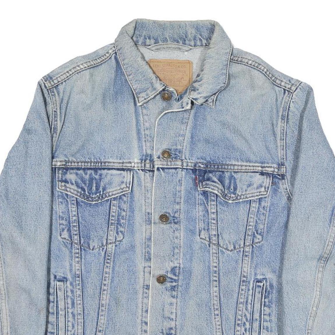 LEVI'S Mens Blue Denim Jacket M Cotton Blend Button Closure Classic Fit Casual