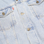 PUEBLO Mens Blue Denim Sleeveless Cotton Button Jacket M Casual Vest