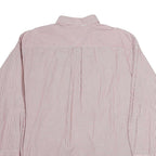 TOMMY HILFIGER Mens Red & White Stripe Shirt XL Button Down Collar Classic Fit