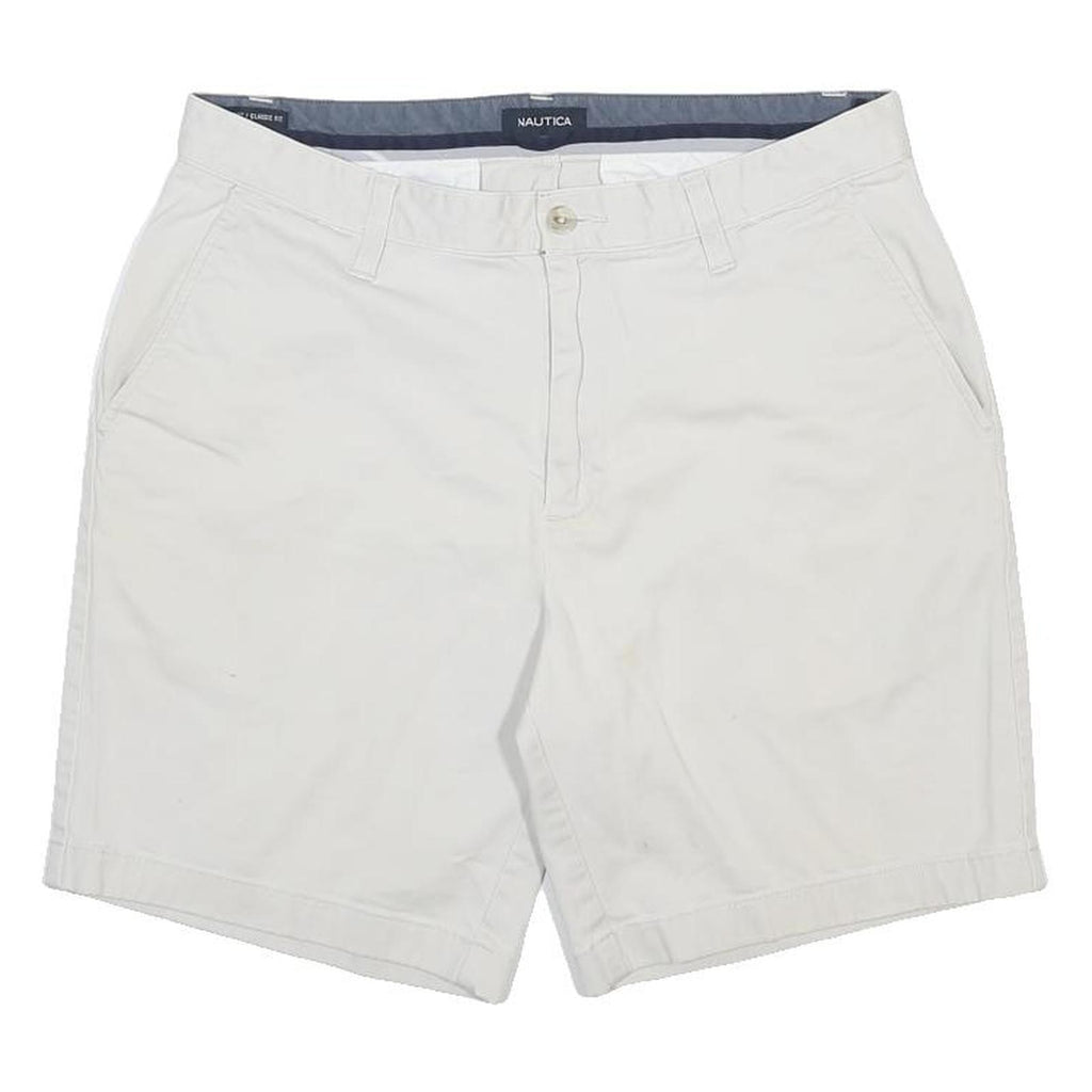 NAUTICA Mens Shorts White Casual M W33 Cotton Blend Summer