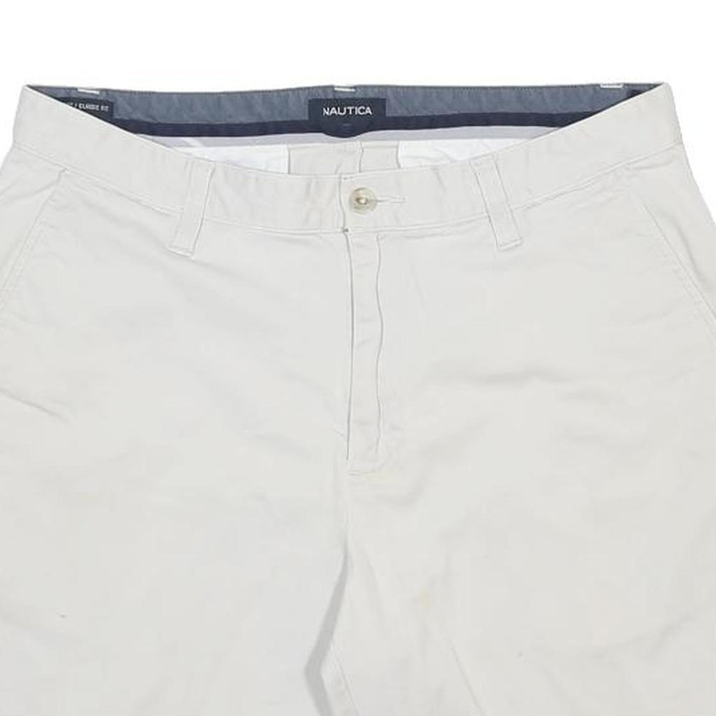 NAUTICA Mens Shorts White Casual M W33 Cotton Blend Summer