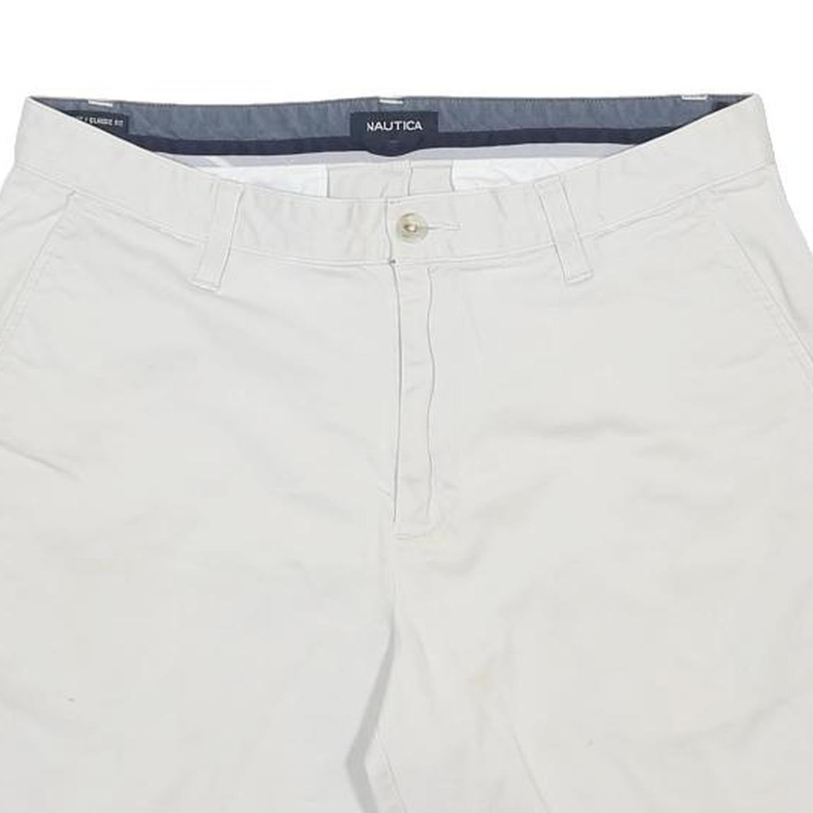 NAUTICA Mens Shorts White Casual M W33 Cotton Blend Summer