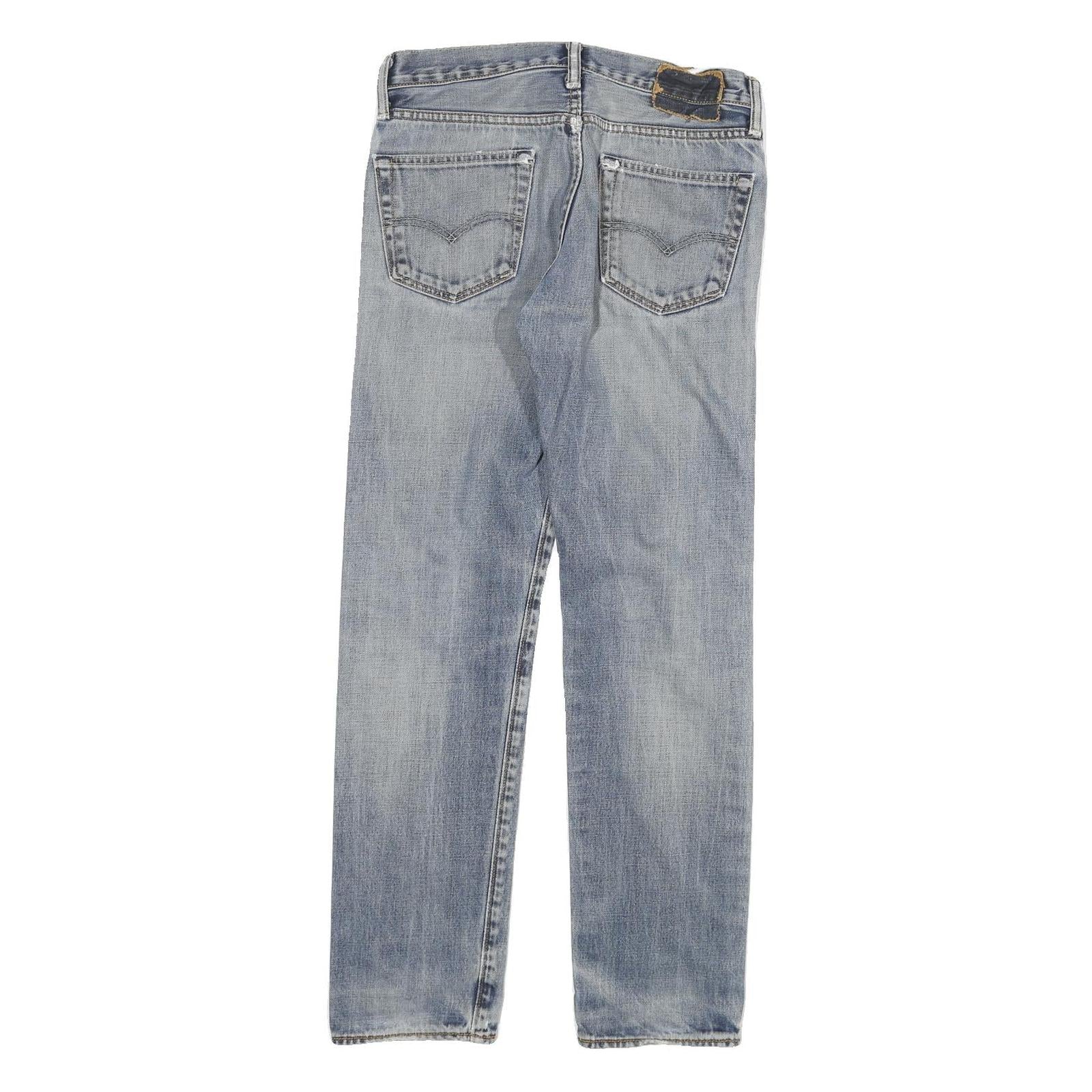 LEVI'S Mens Regular Fit Blue Denim Jeans W30 L32 Classic Cotton Blend Zip