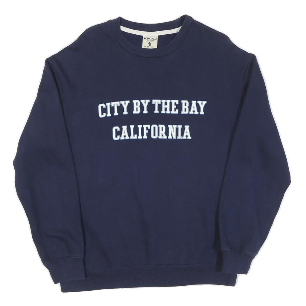 Mens Navy Sweatshirt City By The Bay California Crew Neck M Casual Cotton