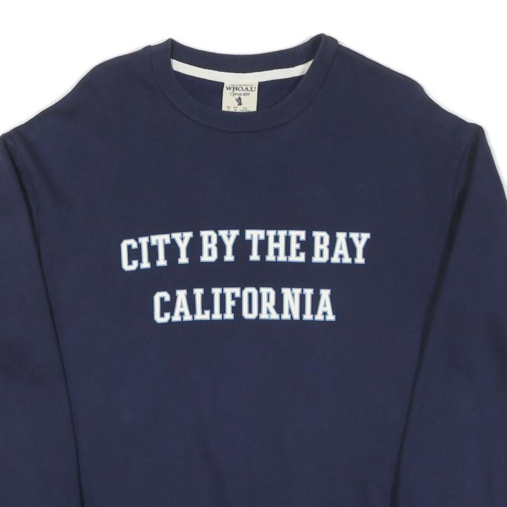 Mens Navy Sweatshirt City By The Bay California Crew Neck M Casual Cotton