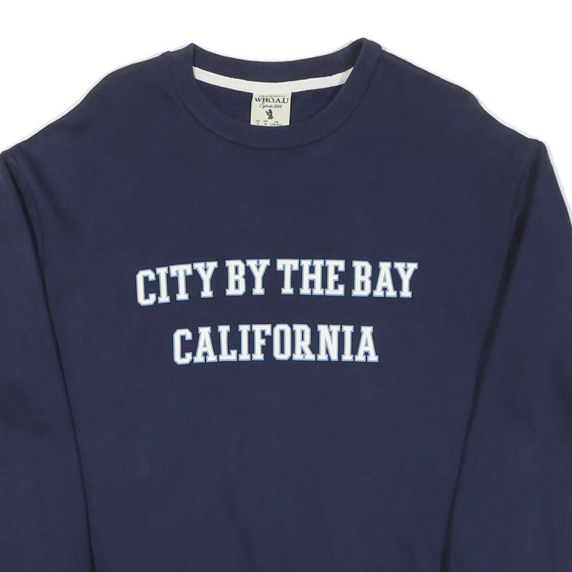 Mens Navy Sweatshirt City By The Bay California Crew Neck M Casual Cotton