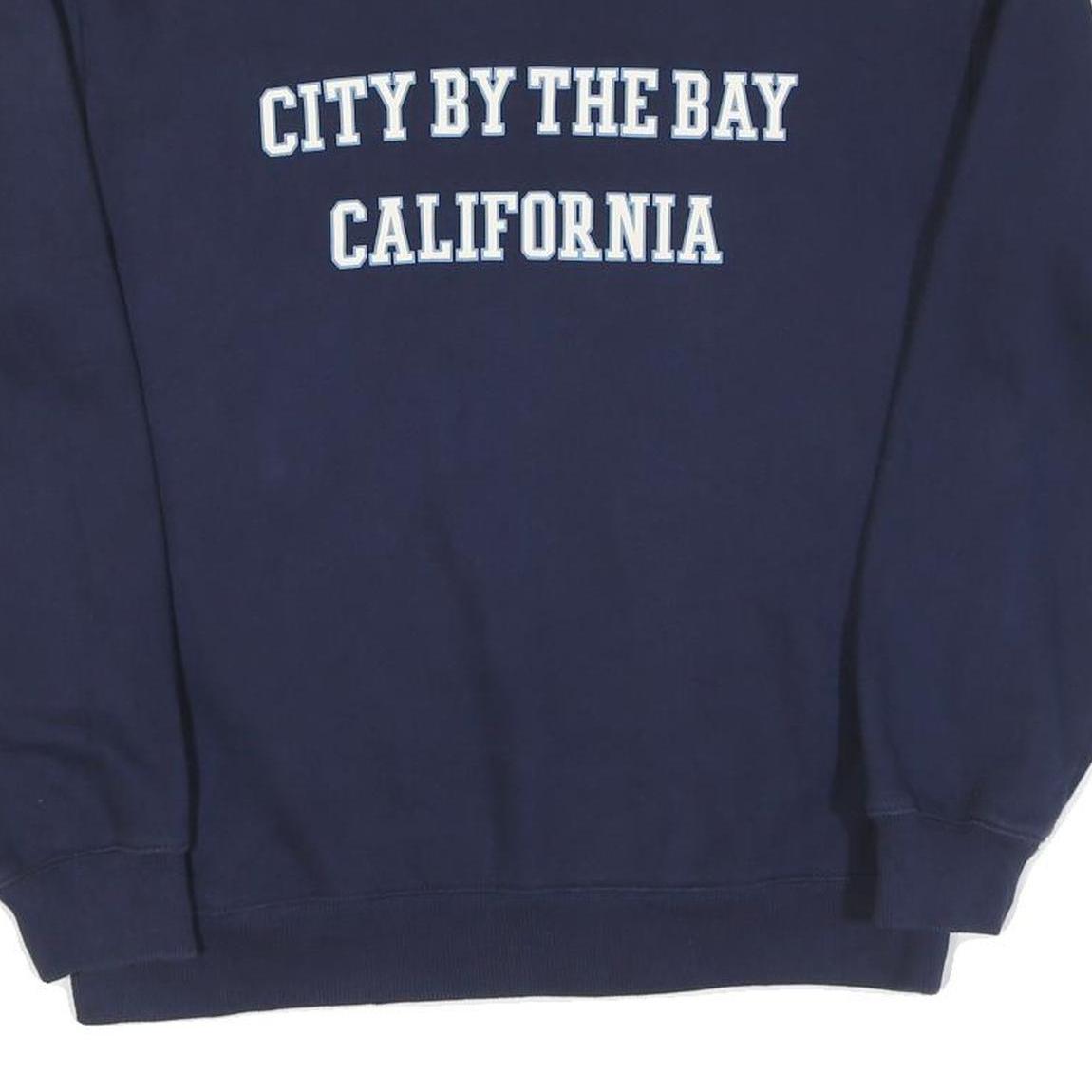 Mens Navy Sweatshirt City By The Bay California Crew Neck M Casual Cotton