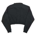 NIKE Womens Black 1/4 Zip Sweatshirt S Cropped Cotton Blend Pullover