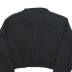 NIKE Womens Black 1/4 Zip Sweatshirt S Cropped Cotton Blend Pullover