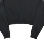 NIKE Womens Black 1/4 Zip Sweatshirt S Cropped Cotton Blend Pullover