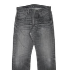 LEVI'S 501 Mens Grey Regular Straight Denim Dark W30 L27 Button Closure Jeans