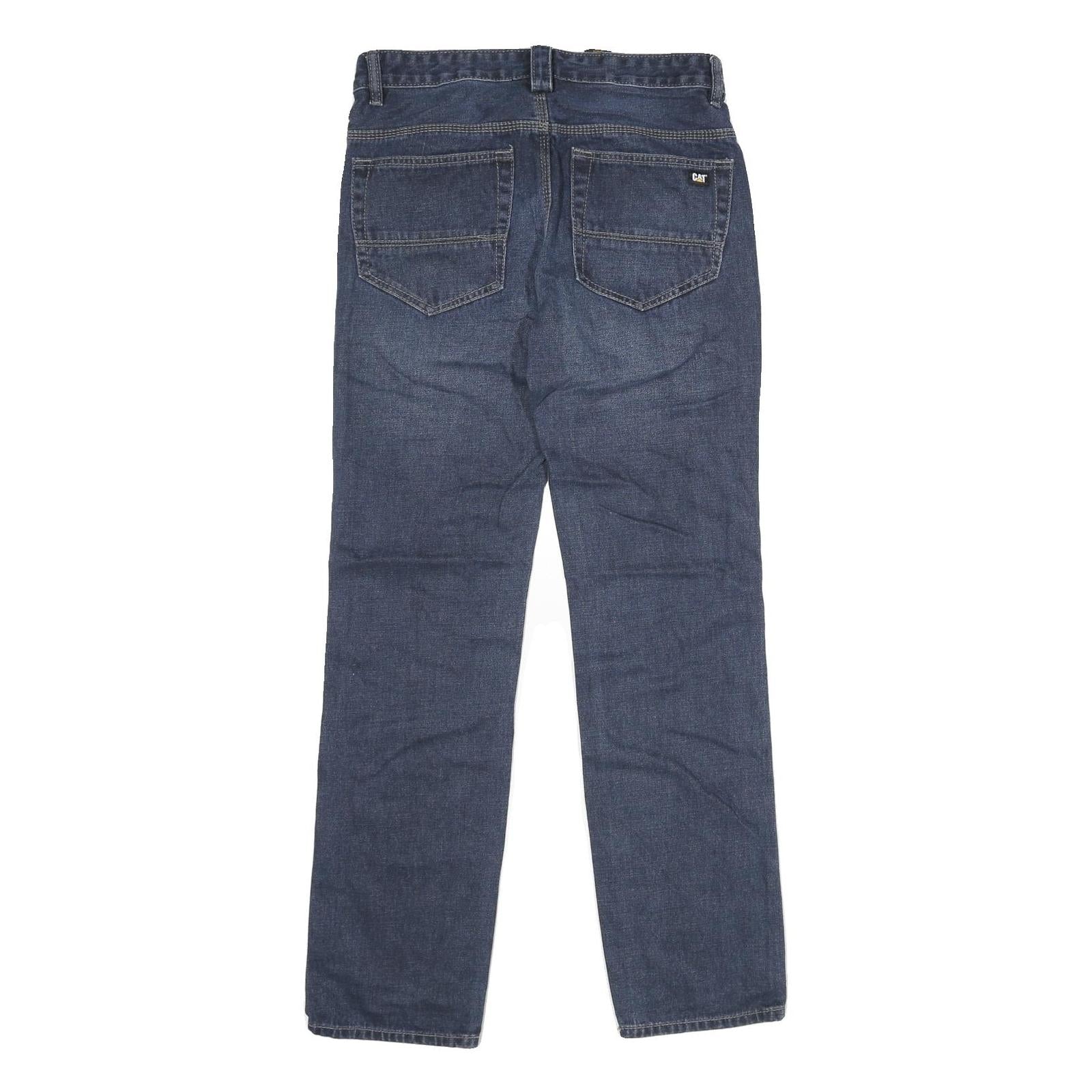 CAT Mens Jeans Blue Regular Straight Denim Medium W30 L32 Classic Comfort