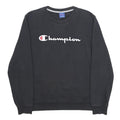 CHAMPION Mens Black Cotton Blend Crew Neck L L Logo Sweatshirt