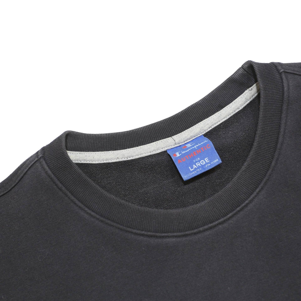 CHAMPION Mens Black Cotton Blend Crew Neck L L Logo Sweatshirt