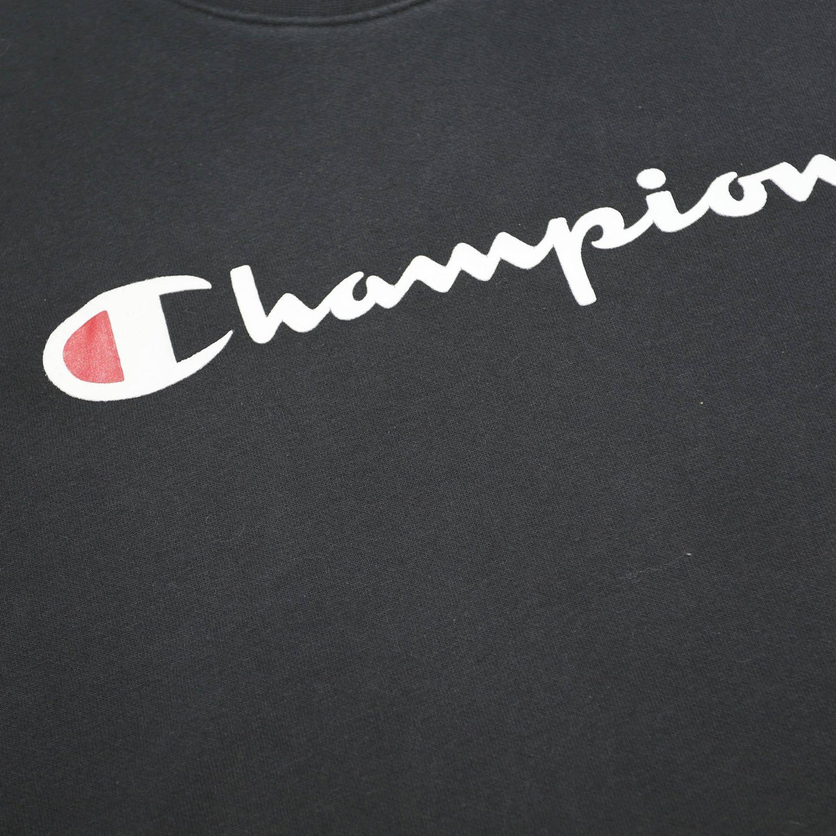 CHAMPION Mens Black Cotton Blend Crew Neck L L Logo Sweatshirt