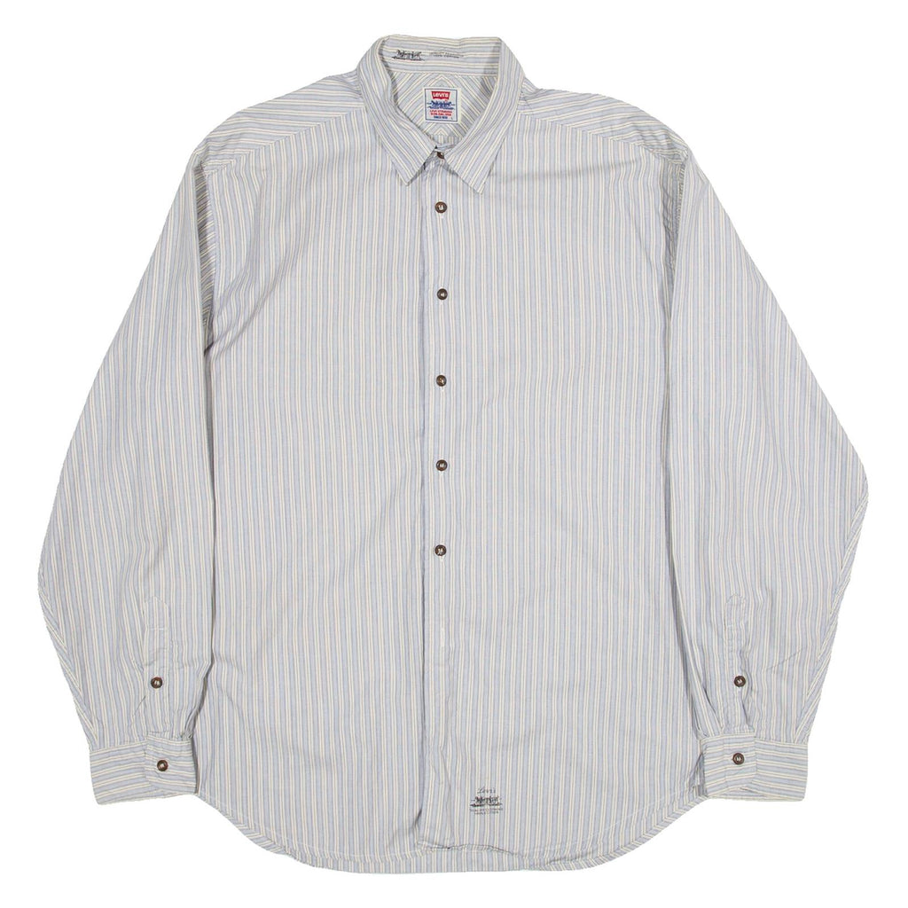 LEVI'S Mens Shirt Blue Striped Long Sleeve L
