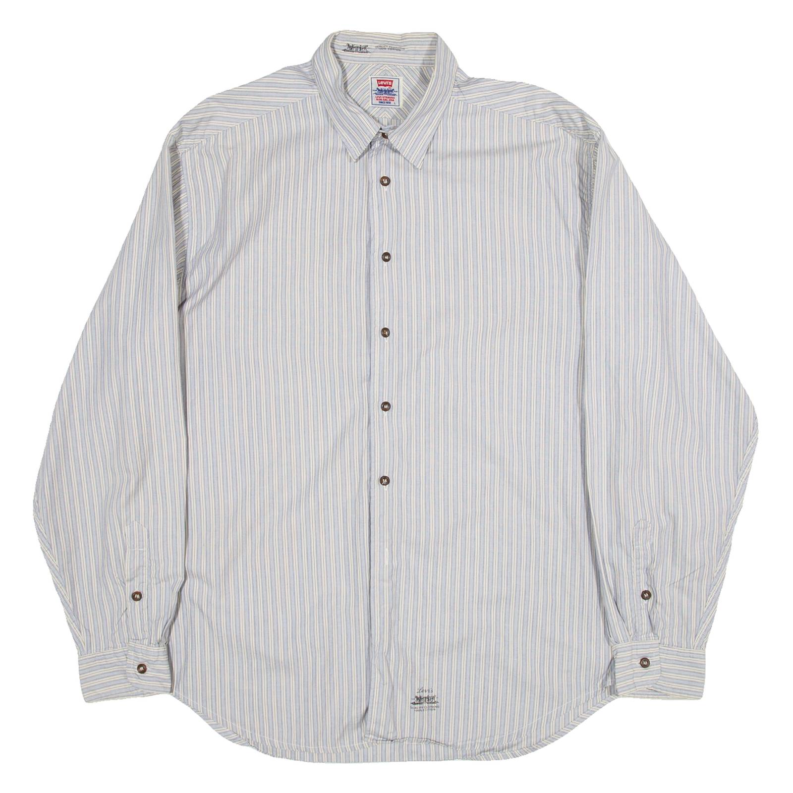 LEVI'S Mens Shirt Blue Striped Long Sleeve L