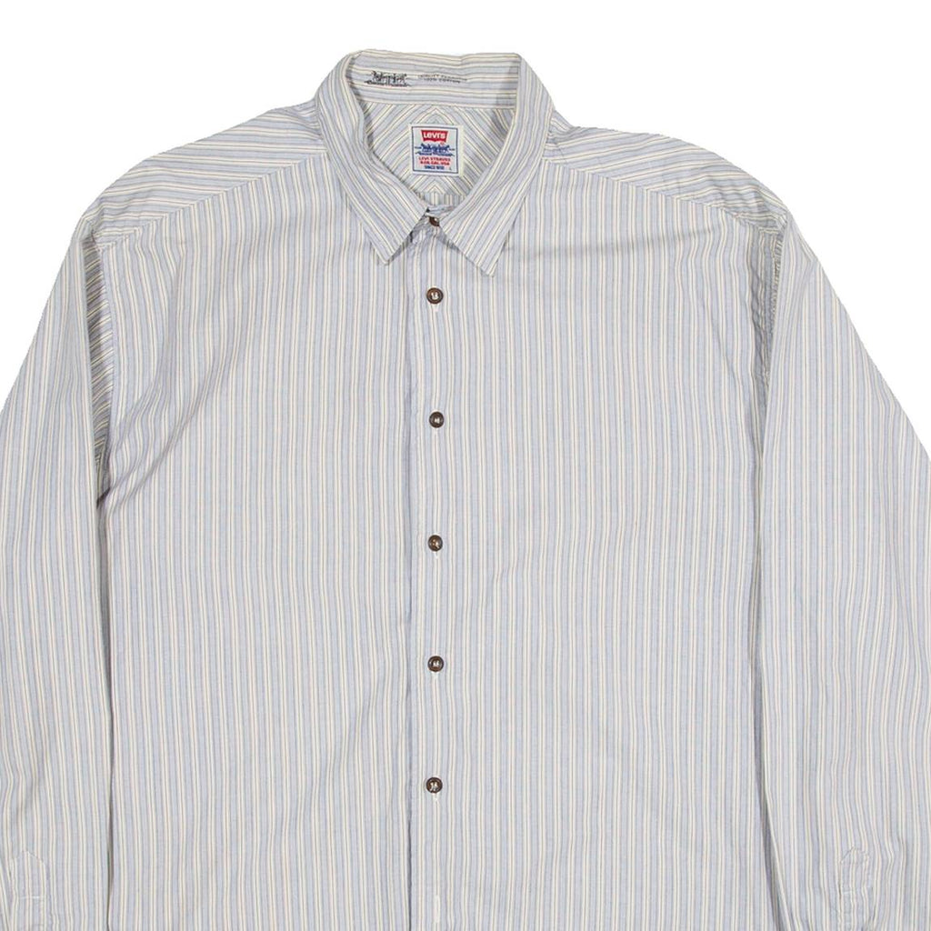 LEVI'S Mens Shirt Blue Striped Long Sleeve L