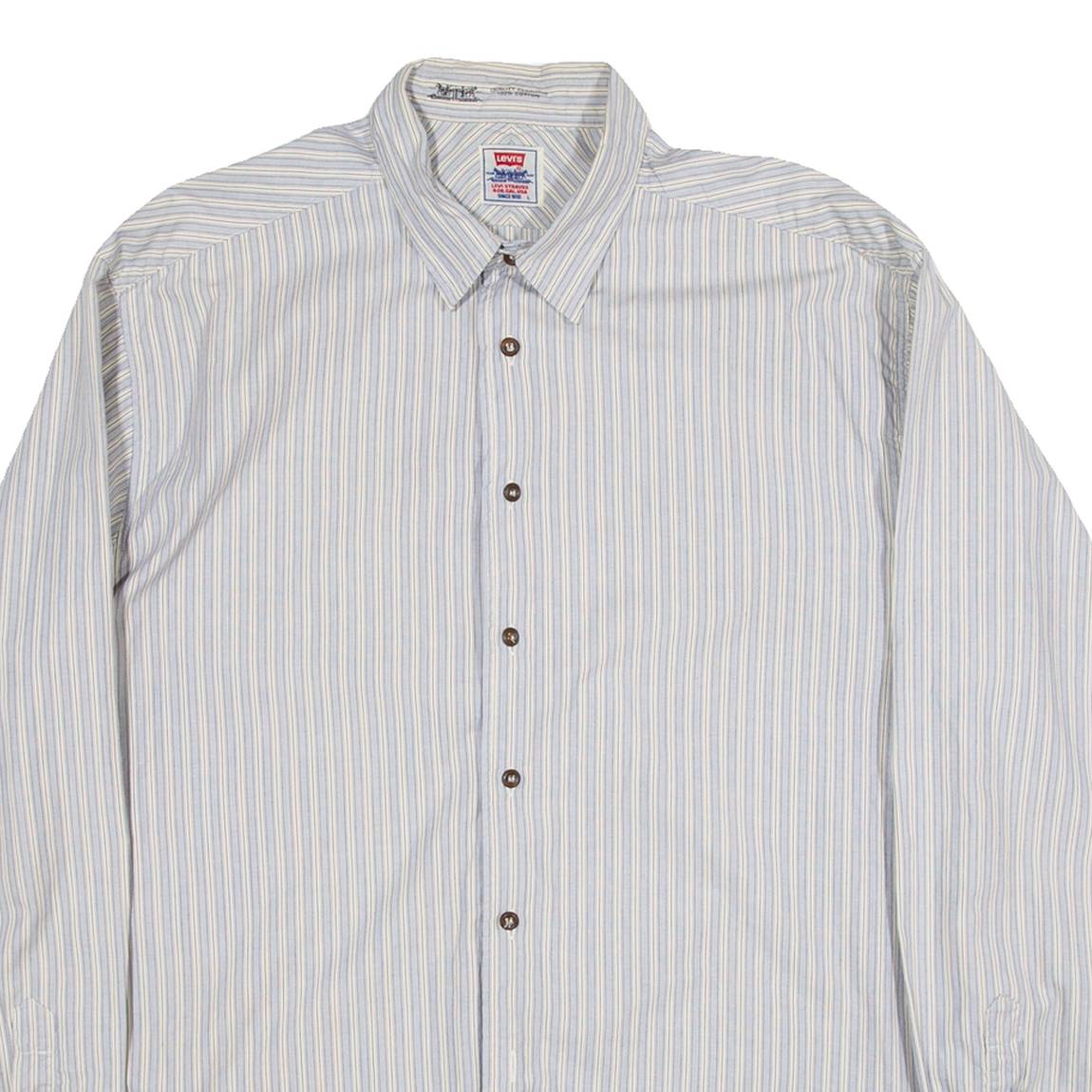 LEVI'S Mens Shirt Blue Striped Long Sleeve L