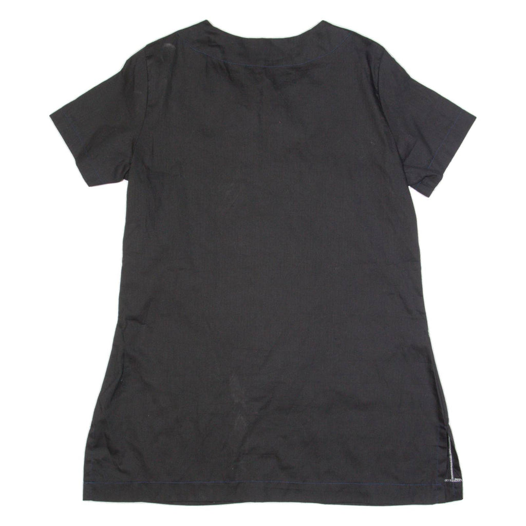 Womens Shift Dress Black Short Sleeve Knee Length S