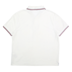 TOMMY HILFIGER Mens White Polo Shirt L Cotton Short Sleeve Logo Casual Basic