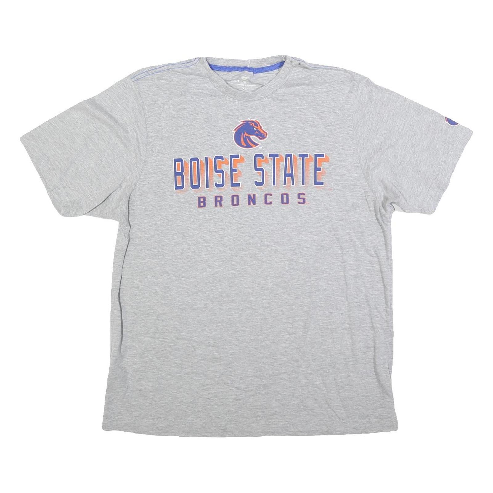 COLOSSEUM Mens Grey Boise State Broncos Graphic T-Shirt XL Short Sleeve Crew