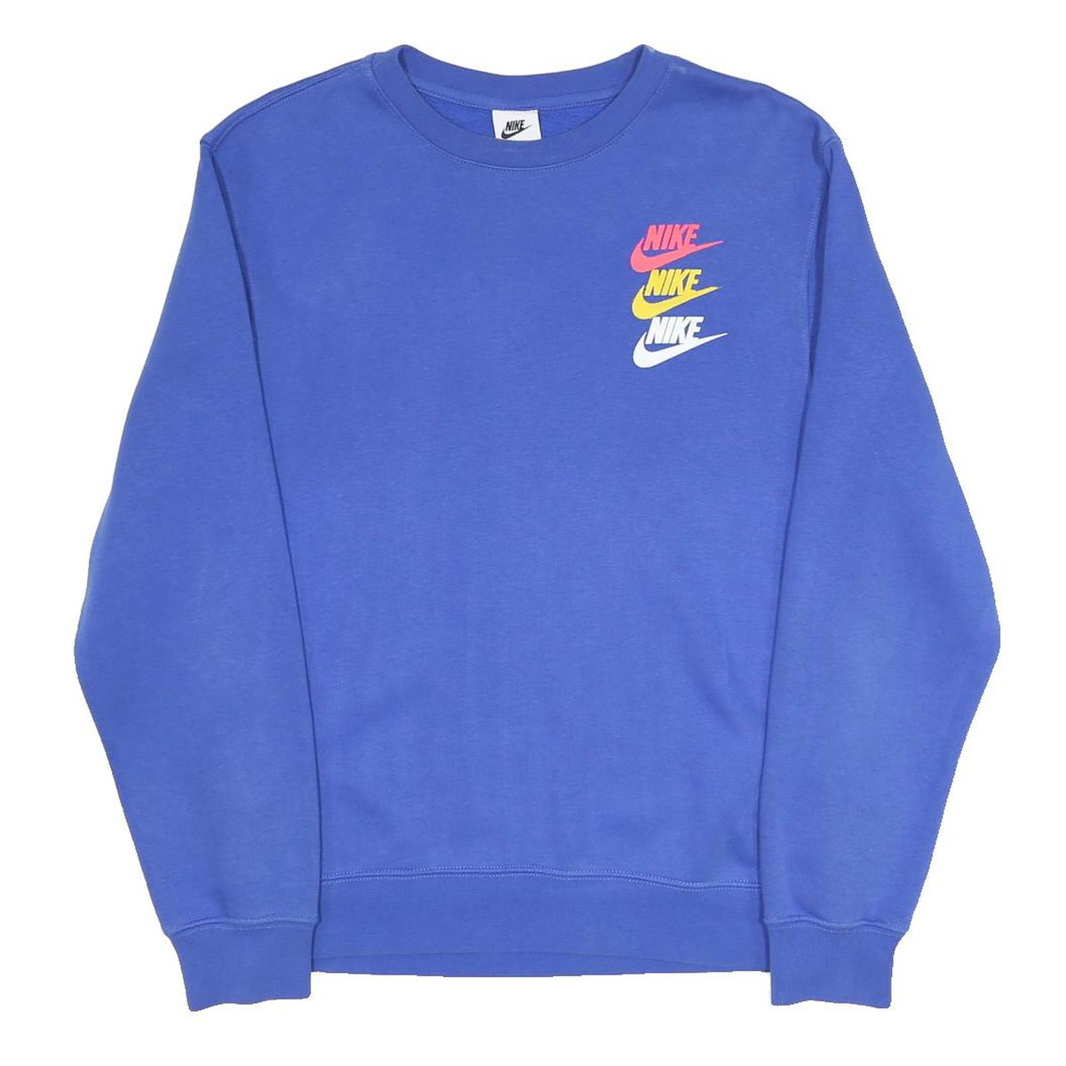 NIKE Mens Blue XS Sweatshirt Cotton Blend Crew Neck Pullover Sport Casual