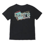 LEVI'S Girls Black 501 Graphic T-Shirt M Short Sleeve Crew Neck Cotton