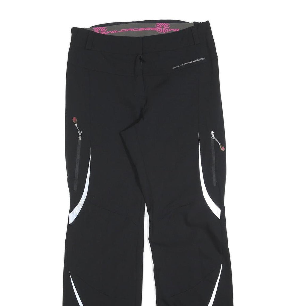 WILDROSES Womens Polyester Blend Black Regular Fit Straight Trousers W30 L32