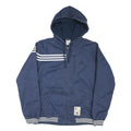 ADIDAS Mens Blue Zip Hooded Jacket Polyester Blend Sporty L Casual Outerwear