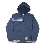ADIDAS Mens Blue Zip Hooded Jacket Polyester Blend Sporty L Casual Outerwear