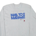 HEF-T Mens Grey Mail To Marina 1985 Graphic Long Sleeve Crew Neck T-Shirt L