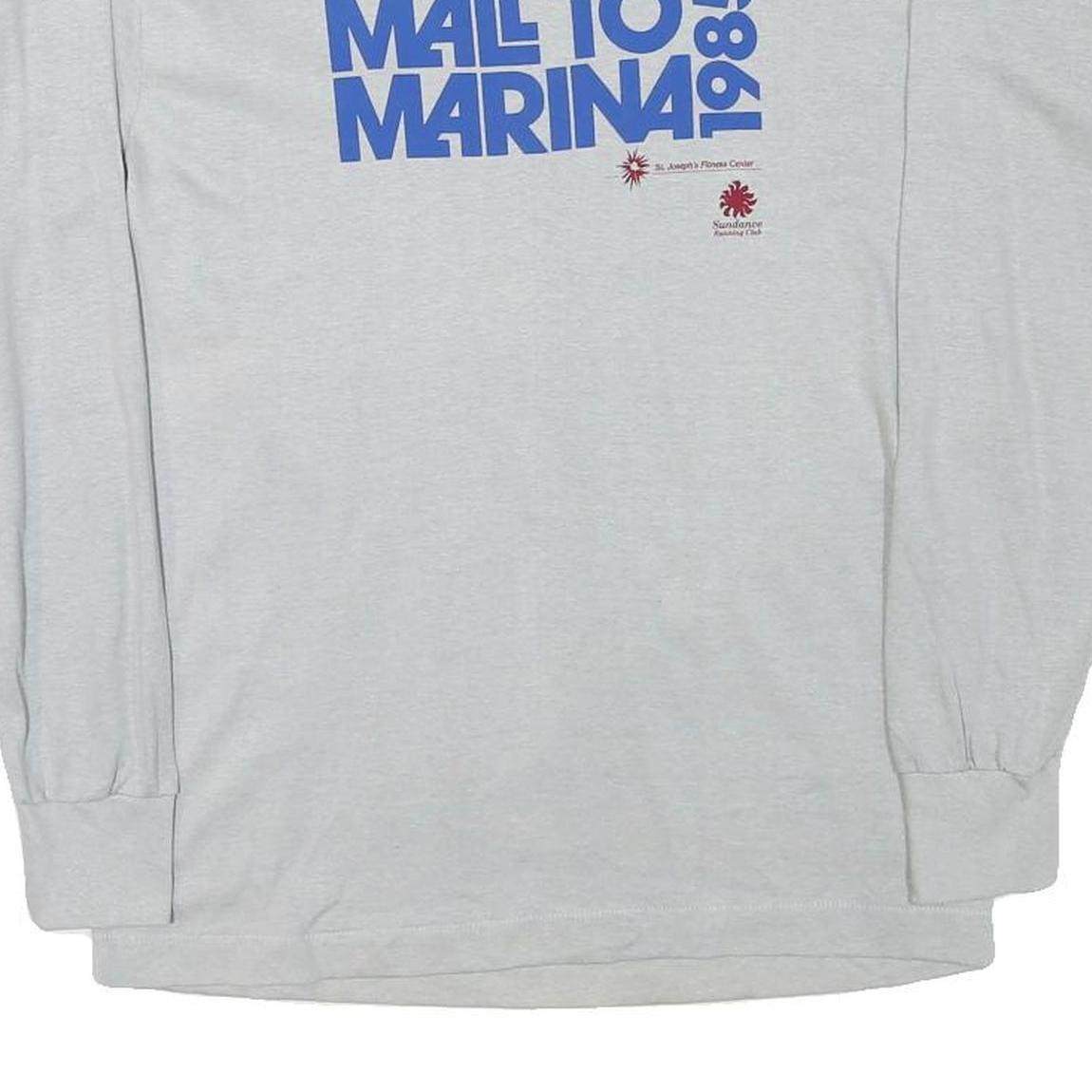 HEF-T Mens Grey Mail To Marina 1985 Graphic Long Sleeve Crew Neck T-Shirt L