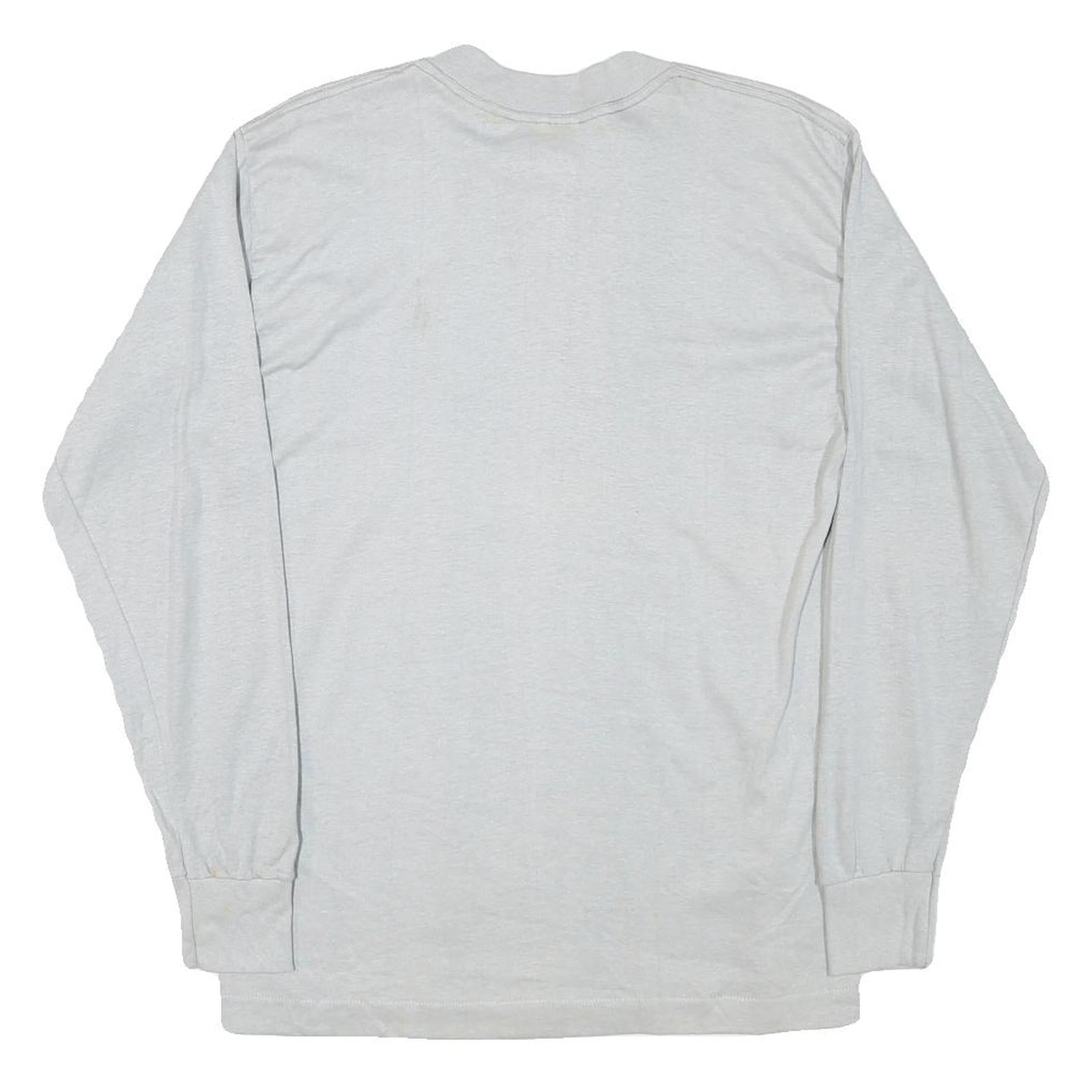 HEF-T Mens Grey Mail To Marina 1985 Graphic Long Sleeve Crew Neck T-Shirt L