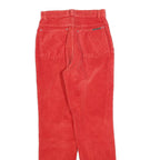Womens Cotton Blend Slim Red Corduroy Trousers W25 L28 Zip Closure Stylish